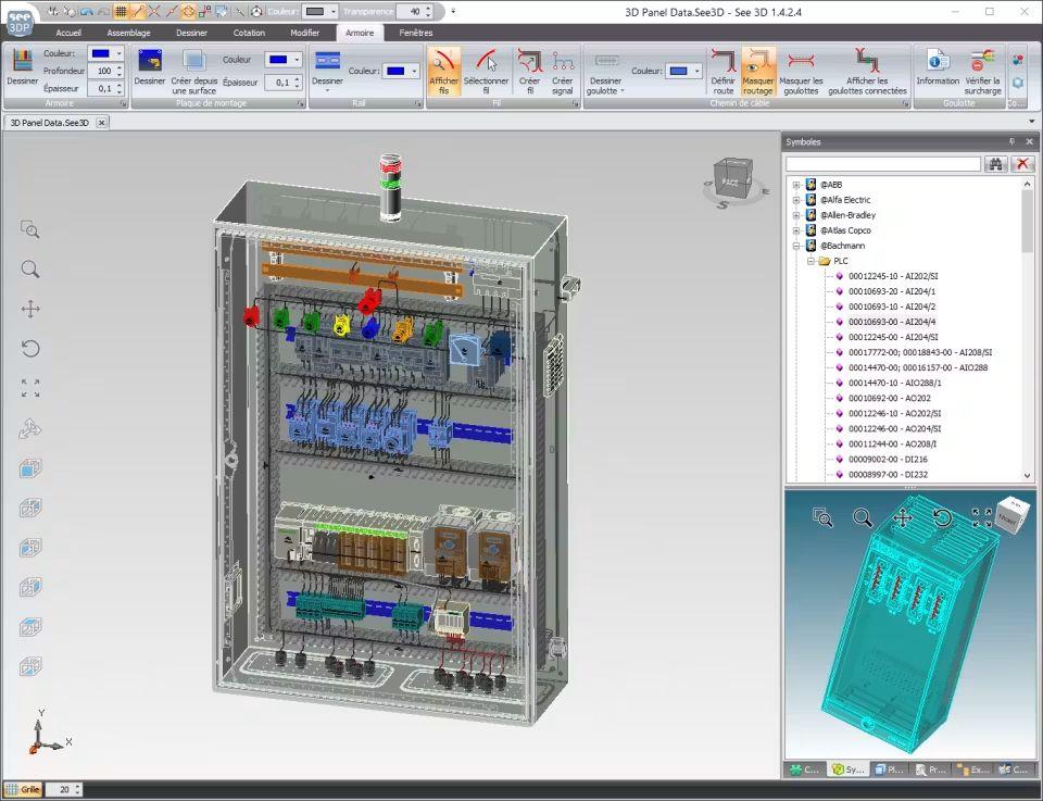 3D-візуалізація електрощита у SEE Electrical Expert 3D Panel